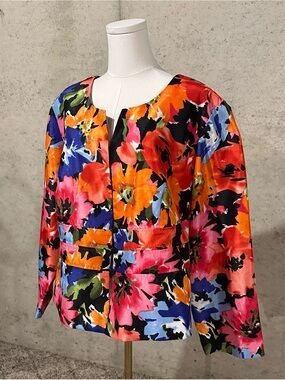 Y2K Floral Statement Blazer Danny & Nicole Multicolor Jacket Dopamine Dressing